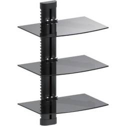 Maclean MC-664 Supporto Dvd da Parete Tripla In Vetro Scaffale Perché Muro Console Ps3 Ps4 Xbox