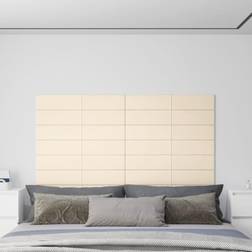 vidaXL vægpaneler 12 stk. 90x15 cm 1,62 m² fløjl cremefarvet