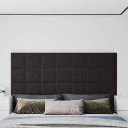 vidaXL Wandpanelen 12 St 1 08 M² 30x30 Cm Kunstleer Zwart