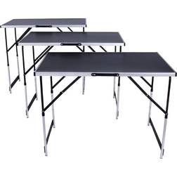 tectake 3 Tapeziertische schwarz
