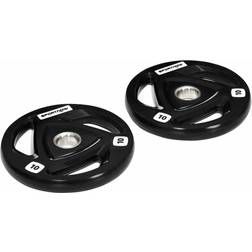 Sportnow Olympic Weight Plates for 2'' Barbell Bar with Tri Grips 2 x 10kg