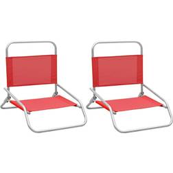 vidaXL Folding Beach Chairs 2pcs