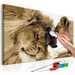 Artgeist DIY lærred maleri Lions Love Billede