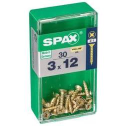 Spax PZ Countersunk Zinc Yellow Screws 3 12mm Pack