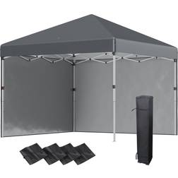 OutSunny Pop Up Gazebo - Dark Grey 3x3 m