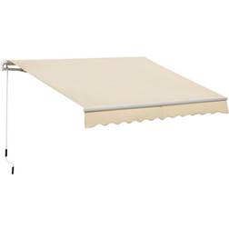 OutSunny 3.5x2.5m Manual Awning Window Door Weather Shade Cream