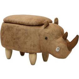 Hanover Critter Sitters 15" Plush Animal Storage Ottoman Rhinoceros