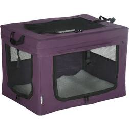 Pawhut Foldable Pet Carrier w/ Cushion, Miniature Dogs Purple