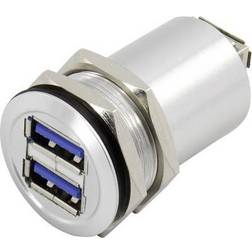 TRU Components A dobbeltindbygningsbøsning 3.0 USB-14-BK 1408769 Indhold: