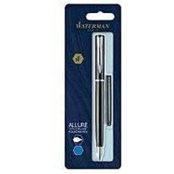 Waterman Allure Fountain Pen Black Lacquer Fine Nib Blue Ink Bestillingsvare, 12-13 dages levering