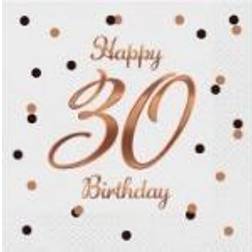 B&C Happy 30 Birthday Napkins white 33x33cm