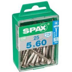 Spax Lot De 25 Vis Inox Tête Fraisée Torx Diam.5 mm x 60 mm