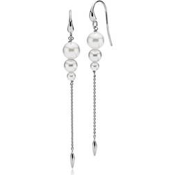 Izabel Camille Earhook Earrings - Silver/Pearls