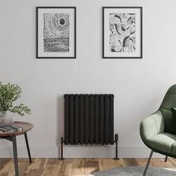 Duratherm Designer Horizontal Oval Double Panel Rad 600x600mm Steel Modern