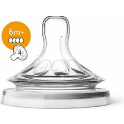 Philips AVENT SCF044/27 Lot de 2 tétines Natural 6 mois et plus Débit rapide Gris