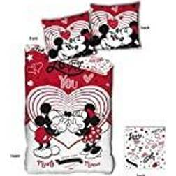 Difuzed Parure De Lit Réversible Mickey Et Minnie Qui S'embrasse 140 cm x 200 cm