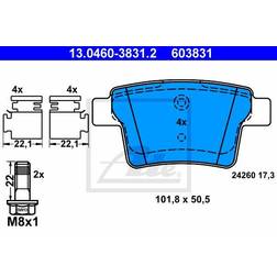ATE 13.0460-3831.2 bromsbelägg