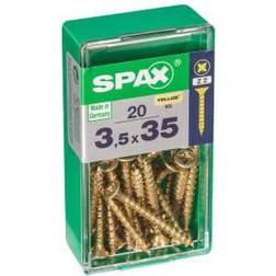 Spax - Caja de 20 Unidades De Tornillo Para Madera Con Cabeza Avellanada 3,5 x 35 mm Rosca Completa