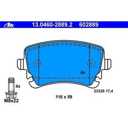 ATE ATE 13.0460-2889.2 bromsbeläggsats, skivbroms