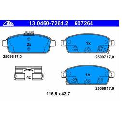 ATE Brake Pad Set 13.0460-7264.2