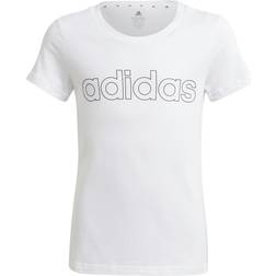 adidas Girl's Essentials Linear T-shirt - White