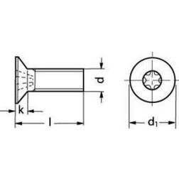 4X16 ISO 14581/DIN 965 SFA4 undersænket torx maskinskrue TX