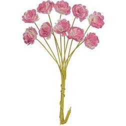 scrapberrys Pappersblommor Chrysanthemum 10 mm White Pink 10 st