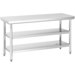 Royal Catering Arbetsbänk i rostfritt stål 150 x 60 cm 600 kg 3 hyllplan RCWT-150X60-3L-E