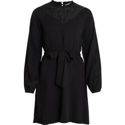 Vila Robe Courte À Manches Longues - Lace Black