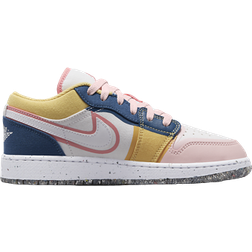 NIKE Air Jordan 1 Low SE GS - White/French Blue/Topaz Gold/Coral Chalk