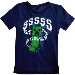 Minecraft Camiseta Gaming De Kids Creeper Azul Oscuro