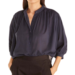 Rebecca Taylor Balloon-Sleeve Button-Up Top