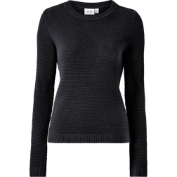 Vila Pull Col Rond Noir En Coton - Dalo 14082767