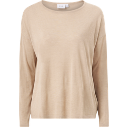 Vila O-neck L/S Knit Top - Ruskea