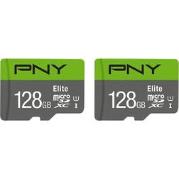 PNY Elite microSDXC Class 10 UHS-I U1 100MB/s 128GB (2-Pack)