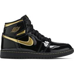 NIKE Air Jordan 1 Retro High OG GS - Black/Black/Metallic Gold