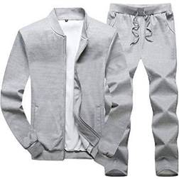 Lanvin Casual Tracksuit Long Sleeve Running Jogging Athletic Sports Set - Gray