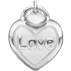 Christian Love Lock Charm Pendant - Silver