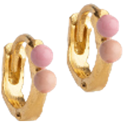 ENAMEL Copenhagen Paula Hoops 6mm - Gold/Pink/Beige