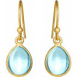 Susanne Friis Bjørner Drop Earrings - Gold/Blue