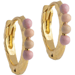 ENAMEL Copenhagen Paula Hoops 10mm - Gold/Pink/Beige