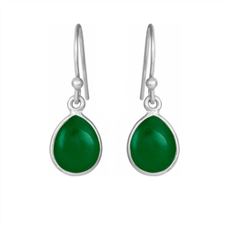 Susanne Friis Bjørner Drop Earrings - Silver/Green