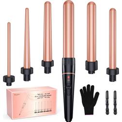 Bestope Pro 6 in 1 Long Barrel Curling Wand Set