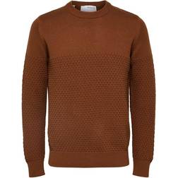 Selected Hartley Crew Neck Knit Sweater - Brown/Emperador