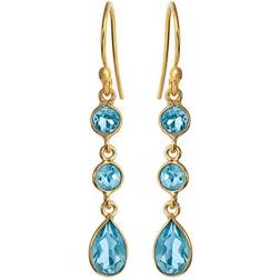 Susanne Friis Bjørner Gilded Earrings - Gold/Topaz