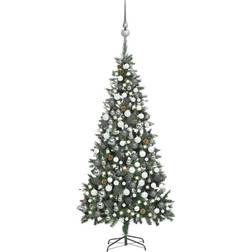 vidaXL LEDs&Ball Set Pine Cones Árbol de Navidad 210cm