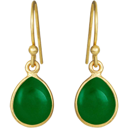Susanne Friis Bjørner Drop Earrings - Gold/Green