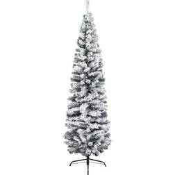 vidaXL Slim with Flocked Snow Árbol de Navidad 240cm