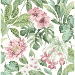 Brewster Josefa light green Tropical Wallpaper