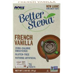 Now Foods BetterStevia French Vanilla Zero-Calorie Sweetener 2.65oz 75pcs